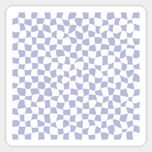 Warped Checkerboard, White and Lavender Magnet